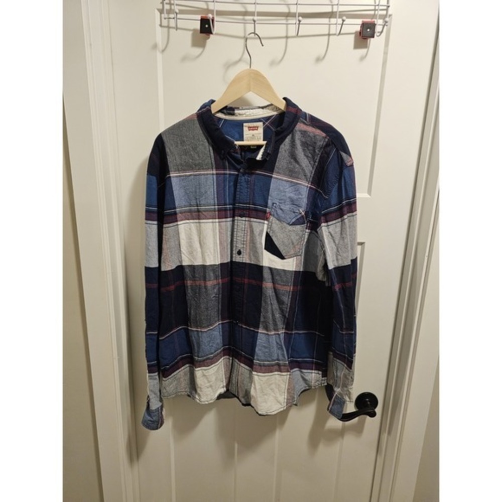 Levis Men's Long Sleeve Button Down Shirt Size XXL RN 117508 Muli-Color Adult